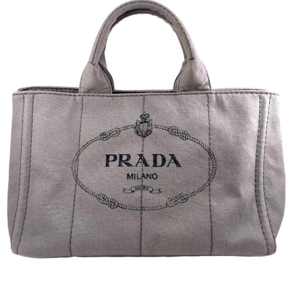 SOLD — Prada Canapa Tote Bag B2642B Canvas 2Way Shoulder Bag • Japan • EUC - Picture 10 of 16